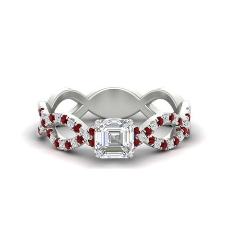 Asscher Cut Infinity Twist Luxe Engagement Ring