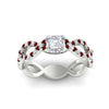 Load image into Gallery viewer, https://cdn.fascinatingdiamonds.com/FD11157/infinity-asscher-cut-twist-diamond-engagement-ring-with-ruby-in-white-gold-FD11157ASRGRUDRHAND-NL-WG.jpg