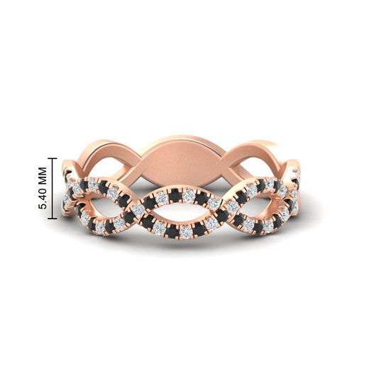 Infinity Diamond Twist Wedding Band