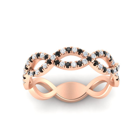 Infinity Diamond Twist Wedding Band