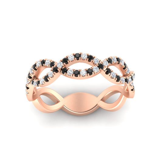 Infinity Diamond Twist Wedding Band
