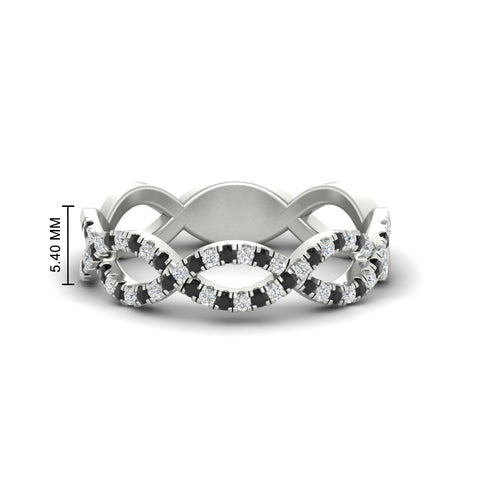 Infinity Diamond Twist Wedding Band