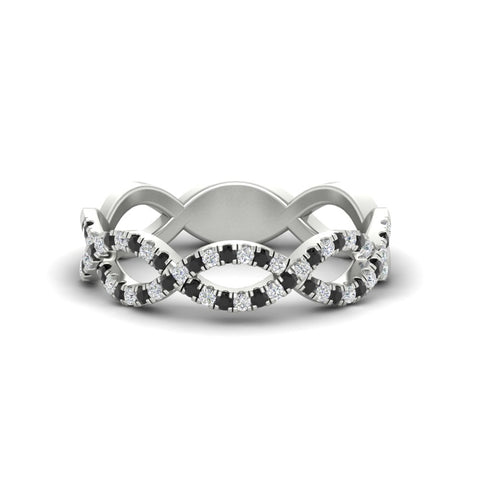 Infinity Diamond Twist Wedding Band