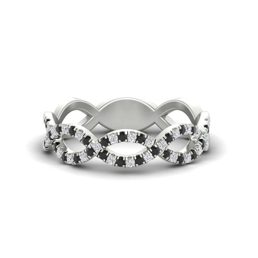Infinity Diamond Twist Wedding Band