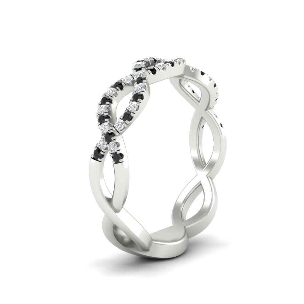 Infinity Diamond Twist Wedding Band