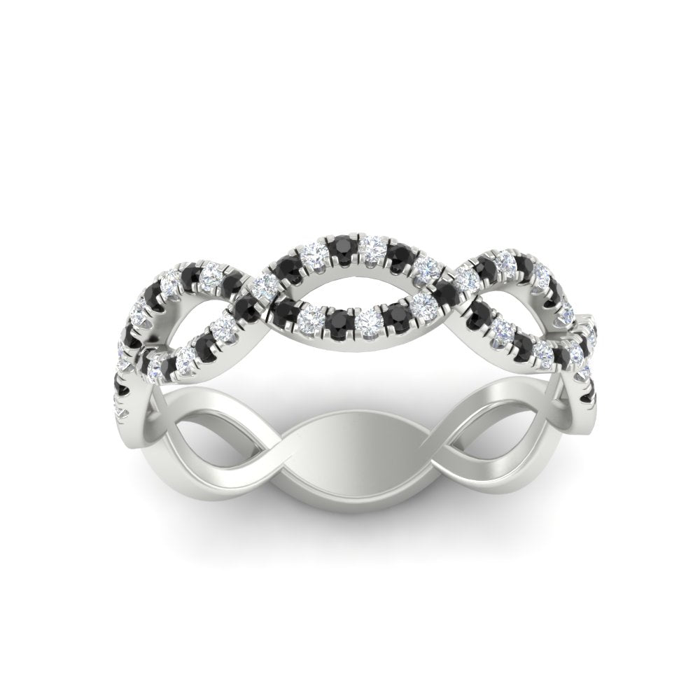 Infinity Diamond Twist Wedding Band