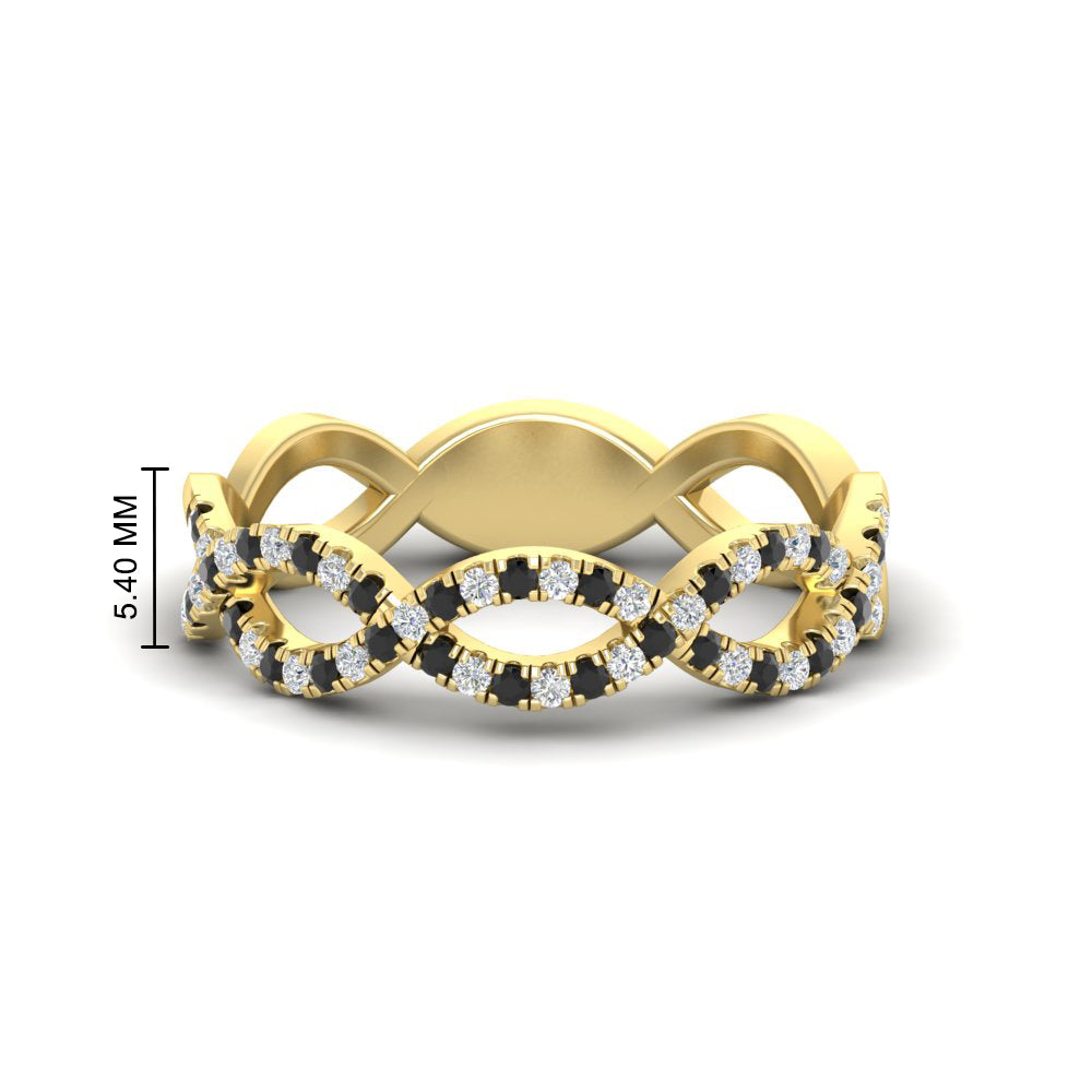 Infinity Diamond Twist Wedding Band