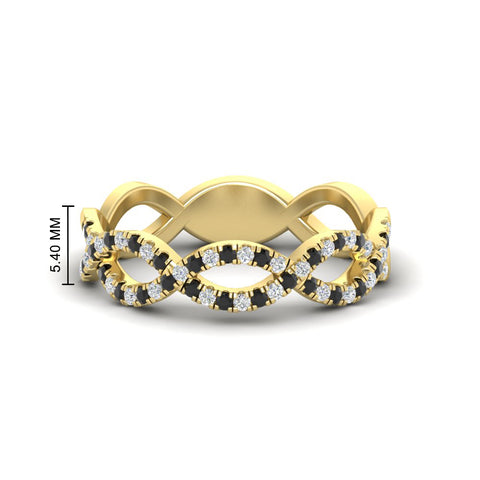 Infinity Diamond Twist Wedding Band