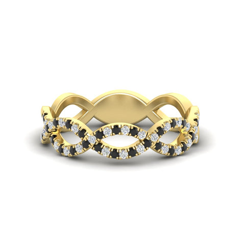 Infinity Diamond Twist Wedding Band
