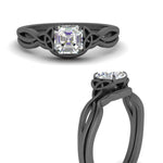 Load image into Gallery viewer, infinity-celtic-asscher-cut-solitaire-wedding-set-in-black-gold-FD9286ASANGLE3-NL-BG-B1?v=1755772230
