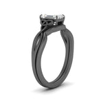 Load image into Gallery viewer, infinity-celtic-emerald-cut-solitaire-wedding-set-in-black-gold-FD9286EMANGLE2-NL-BG-B1?v=1755772242