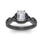 Load image into Gallery viewer, infinity-celtic-emerald-cut-solitaire-wedding-set-in-black-gold-FD9286EMANGLE5-NL-BG-B1?v=1755772242