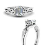 Load image into Gallery viewer, infinity-celtic-emerald-cut-solitaire-wedding-set-in-white-gold-FD9286EMANGLE3-NL-WG-B1?v=1755772242