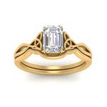 Load image into Gallery viewer, infinity-celtic-emerald-cut-solitaire-wedding-set-in-yellow-gold-FD9286EMANGLE5-NL-YG-B1?v=1755772242