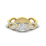 Load image into Gallery viewer, infinity-cushion-cut-twist-diamond-engagement-ring-in-yellow-gold-FD11157CURANGLE3-NL-YG
