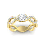 Load image into Gallery viewer, infinity-cushion-cut-twist-diamond-engagement-ring-in-yellow-gold-FD11157CURANGLE3-NL-YG
