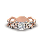 Load image into Gallery viewer, infinity-cushion-cut-twist-diamond-engagement-ring-with-black-diamond-in-rose-gold-FD11157CURGBLACKANGLE3-NL-RG

