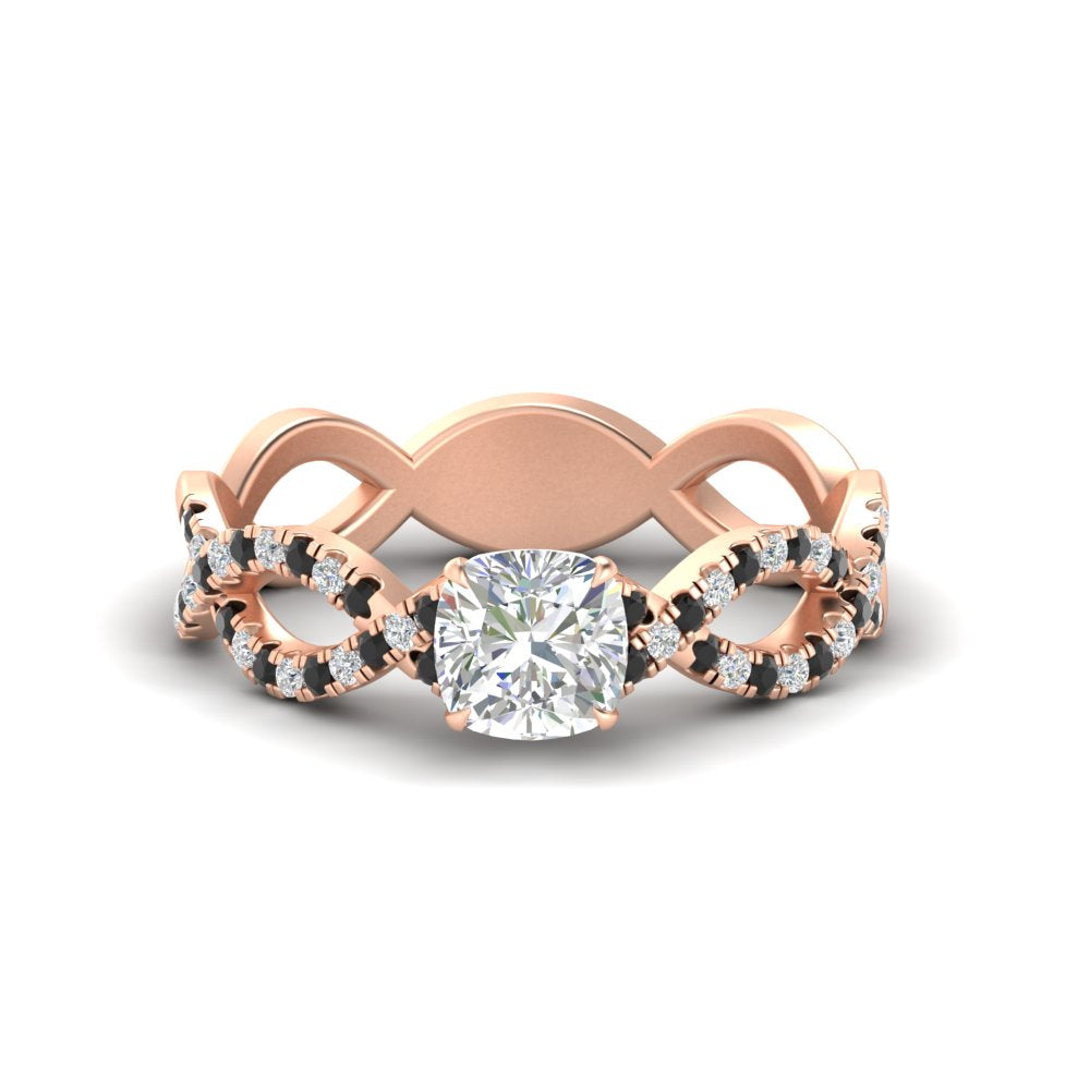 infinity-cushion-cut-twist-diamond-engagement-ring-with-black-diamond-in-rose-gold-FD11157CURGBLACKANGLE3-NL-RG