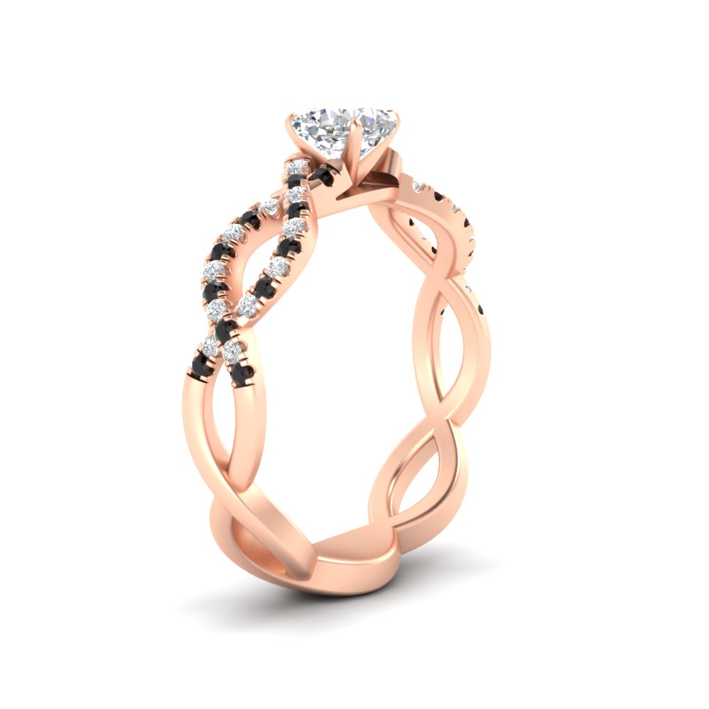 infinity-cushion-cut-twist-diamond-engagement-ring-with-black-diamond-in-rose-gold-FD11157CURGBLACKANGLE3-NL-RG