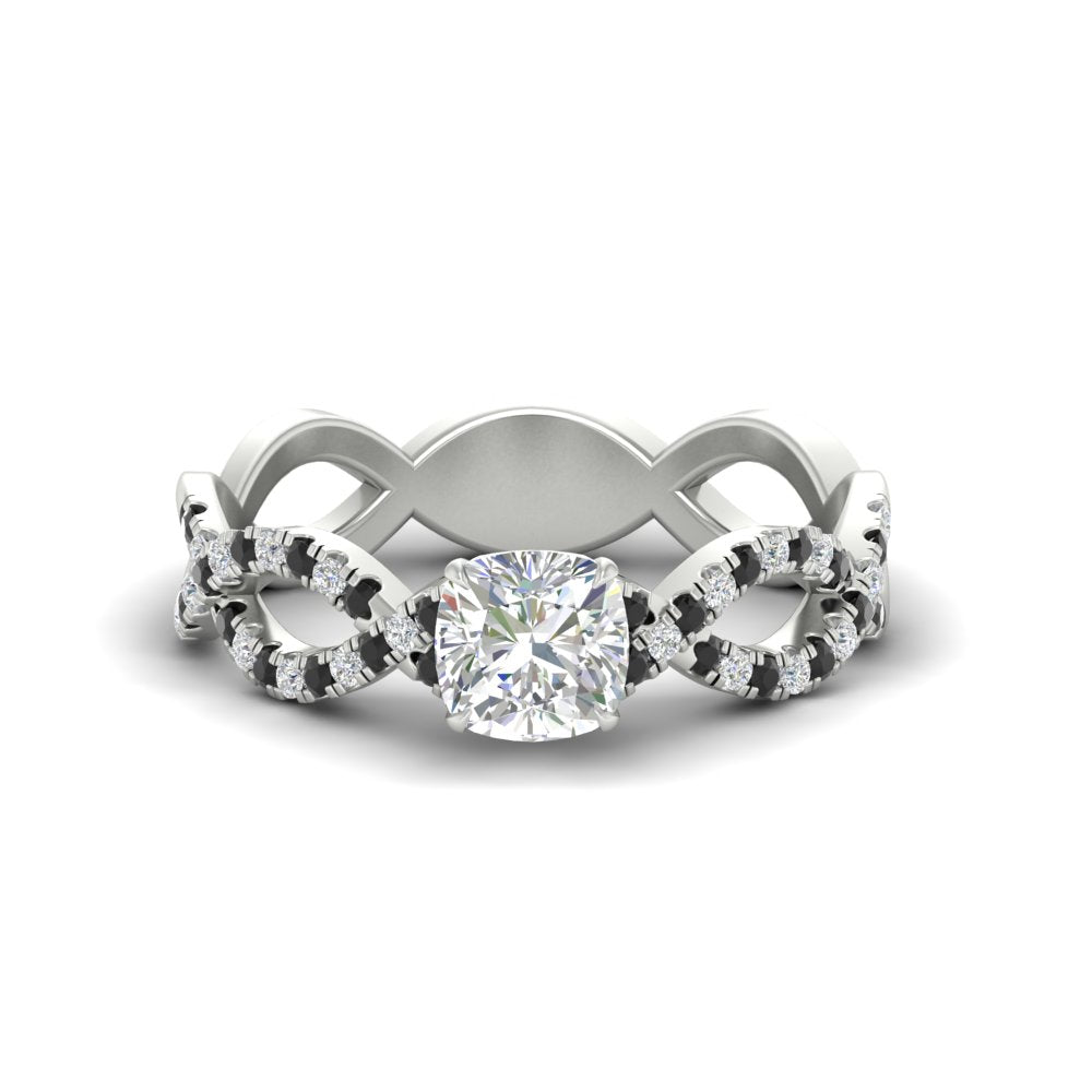 infinity-cushion-cut-twist-diamond-engagement-ring-with-black-diamond-in-white-gold-FD11157CURGBLACKANGLE3-NL-WG