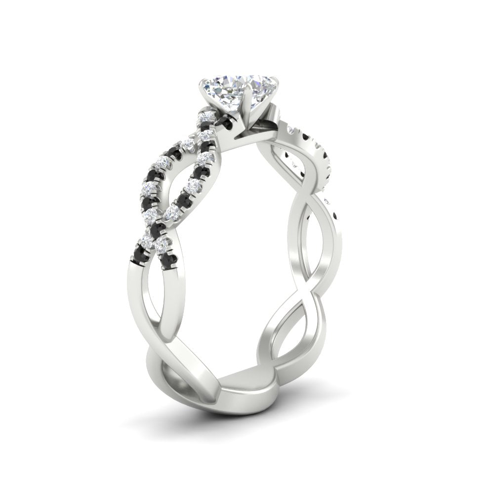 infinity-cushion-cut-twist-diamond-engagement-ring-with-black-diamond-in-white-gold-FD11157CURGBLACKANGLE3-NL-WG
