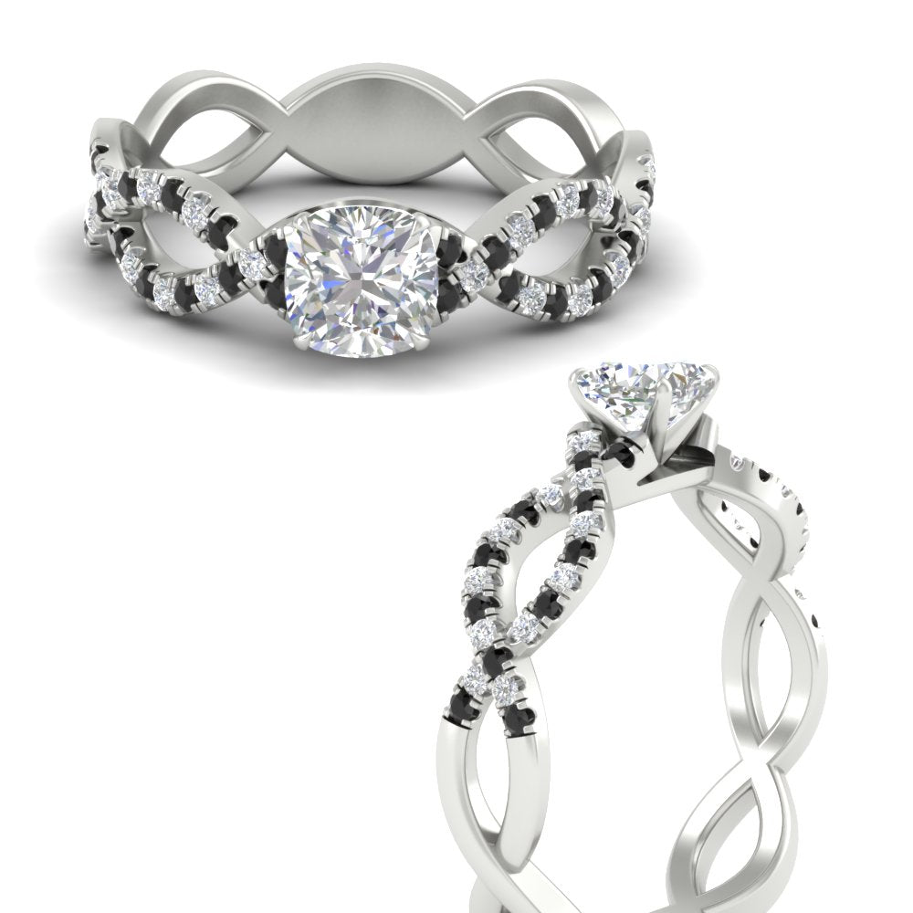 infinity-cushion-cut-twist-diamond-engagement-ring-with-black-diamond-in-white-gold-FD11157CURGBLACKANGLE3-NL-WG