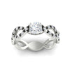 Load image into Gallery viewer, infinity-cushion-cut-twist-diamond-engagement-ring-with-black-diamond-in-white-gold-FD11157CURGBLACKANGLE3-NL-WG