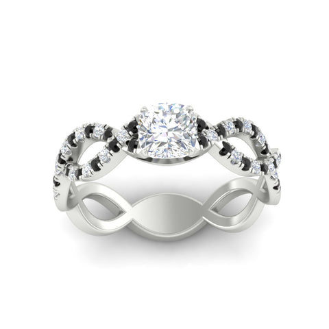 infinity-cushion-cut-twist-diamond-engagement-ring-with-black-diamond-in-white-gold-FD11157CURGBLACKANGLE3-NL-WG