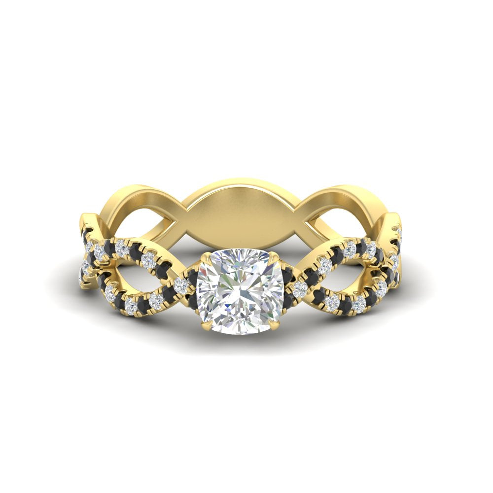 infinity-cushion-cut-twist-diamond-engagement-ring-with-black-diamond-in-yellow-gold-FD11157CURGBLACKANGLE3-NL-YG