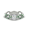 Load image into Gallery viewer, infinity-cushion-cut-twist-diamond-engagement-ring-with-emerald-in-white-gold-FD11157CURGEMGRANGLE3-NL-WG