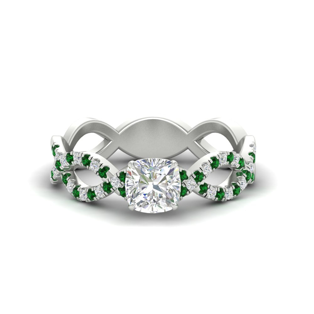 infinity-cushion-cut-twist-diamond-engagement-ring-with-emerald-in-white-gold-FD11157CURGEMGRANGLE3-NL-WG
