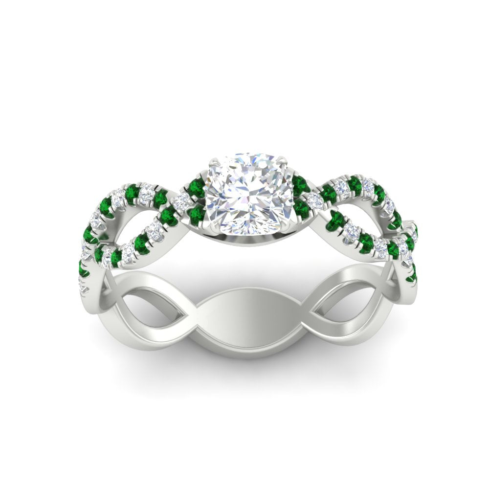infinity-cushion-cut-twist-diamond-engagement-ring-with-emerald-in-white-gold-FD11157CURGEMGRANGLE3-NL-WG