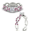 Load image into Gallery viewer, infinity-cushion-cut-twist-diamond-engagement-ring-with-pink-sapphire-in-white-gold-FD11157CURGSADRPIANGLE3-NL-WG