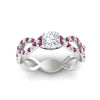 Load image into Gallery viewer, infinity-cushion-cut-twist-diamond-engagement-ring-with-pink-sapphire-in-white-gold-FD11157CURGSADRPIANGLE3-NL-WG