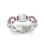 Load image into Gallery viewer, infinity-cushion-cut-twist-diamond-engagement-ring-with-pink-sapphire-in-white-gold-FD11157CURGSADRPIANGLE3-NL-WG
