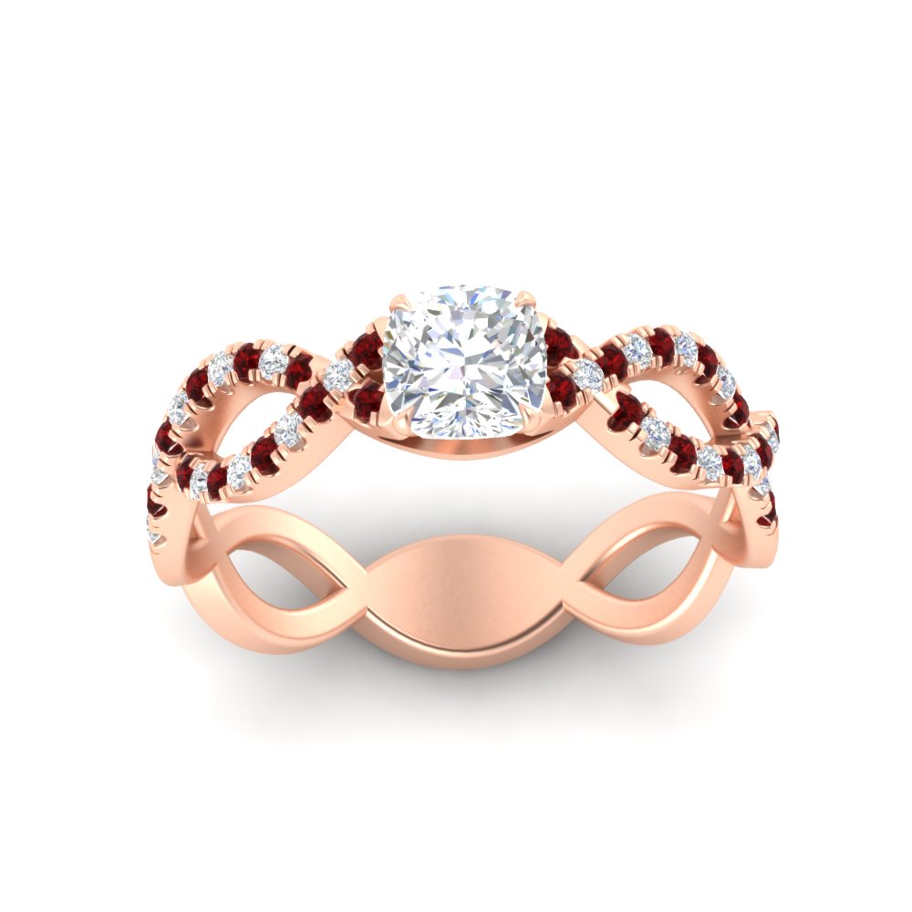 infinity-cushion-cut-twist-diamond-engagement-ring-with-ruby-in-rose-gold-FD11157CURGRUDRANGLE3-NL-RG