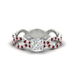 Load image into Gallery viewer, infinity-cushion-cut-twist-diamond-engagement-ring-with-ruby-in-white-gold-FD11157CURGRUDRANGLE3-NL-WG

