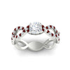 Load image into Gallery viewer, infinity-cushion-cut-twist-diamond-engagement-ring-with-ruby-in-white-gold-FD11157CURGRUDRANGLE3-NL-WG