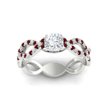 Load image into Gallery viewer, infinity-cushion-cut-twist-diamond-engagement-ring-with-ruby-in-white-gold-FD11157CURGRUDRANGLE3-NL-WG
