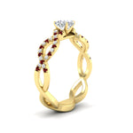 Load image into Gallery viewer, infinity-cushion-cut-twist-diamond-engagement-ring-with-ruby-in-yellow-gold-FD11157CURGRUDRANGLE3-NL-YG
