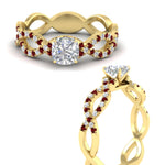 Load image into Gallery viewer, infinity-cushion-cut-twist-diamond-engagement-ring-with-ruby-in-yellow-gold-FD11157CURGRUDRANGLE3-NL-YG
