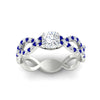 Load image into Gallery viewer, infinity-cushion-cut-twist-diamond-engagement-ring-with-sapphire-in-white-gold-FD11157CURGSABLANGLE3-NL-WG