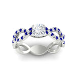Load image into Gallery viewer, infinity-cushion-cut-twist-diamond-engagement-ring-with-sapphire-in-white-gold-FD11157CURGSABLANGLE3-NL-WG
