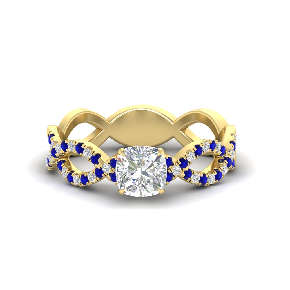 infinity-cushion-cut-twist-diamond-engagement-ring-with-sapphire-in-yellow-gold-FD11157CURGSABLANGLE3-NL-YG