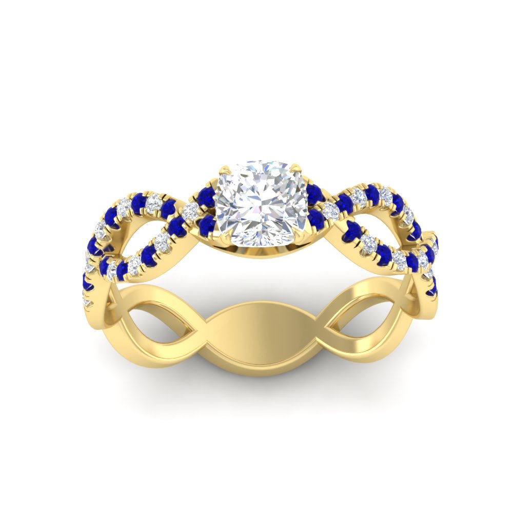 infinity-cushion-cut-twist-diamond-engagement-ring-with-sapphire-in-yellow-gold-FD11157CURGSABLANGLE3-NL-YG