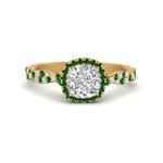 Load image into Gallery viewer, infinity-cushion-halo-diamond-engagement-ring-with-emerald-in-yellow-gold-FD9126CURGEMGR-NL-YG_d0e67399-e103-43ff-a20c-af95f130db22?v=1757924892
