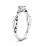 Load image into Gallery viewer, infinity-daisy-floral-asscher-cut-black-diamond-engagement-ring-in-white-gold-FD9986ASRGBLACK-NL-WG
