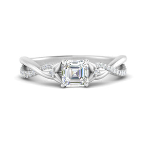 Asscher Cut Infinity Daisy Floral Diamond Ring
