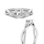 Load image into Gallery viewer, infinity-daisy-floral-asscher-cut-diamond-engagement-ring-in-white-gold-FD9986ASR-NL-WG
