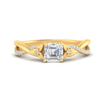 Load image into Gallery viewer, infinity-daisy-floral-asscher-cut-diamond-engagement-ring-in-yellow-gold-FD9986ASR-NL-YG
